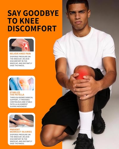 Patellar Tendon Support Strap - Knee Pain Relief - Black Medium - 2 Pack
