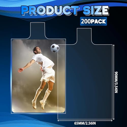 200 Pack Tabbed Trading Card Sleeves with Pull Tab - Sports Cards