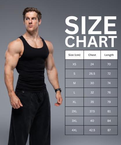 Men's Cotton Spandex Tank Top - Regular Fit, Ribbed Fabric