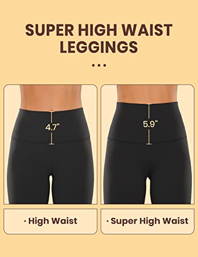 CRZ YOGA Super High Waist Leggings 28" - Large Black, Luxurious Soft Fit