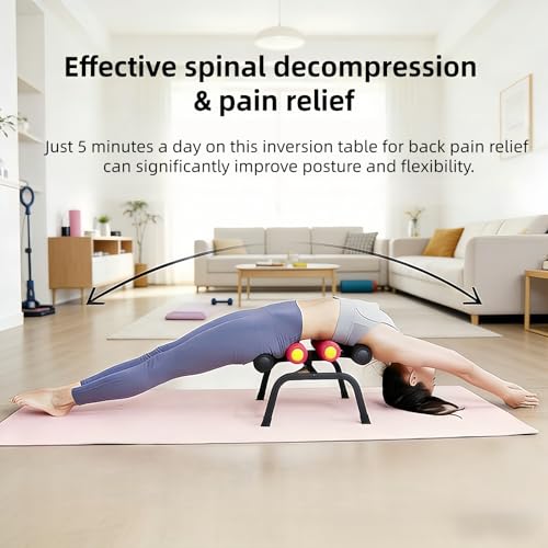 Mini Inversion Table with 8 Massage Rollers - 400LBS Capacity