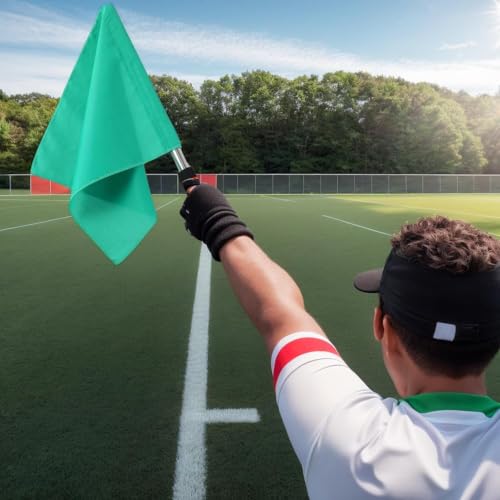 4-Pack Referee Flags with Steel Handles - High Visibility