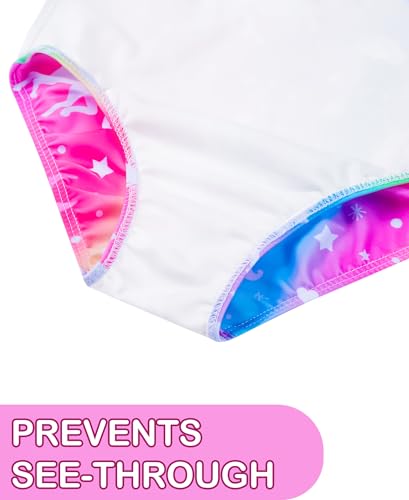 One Piece Girls Swimsuit Quick Dry Summer - Colorful Unicorn, 7-8 Years