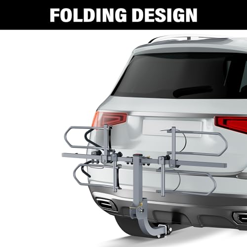 2-Bike Hitch Rack - Foldable & Tilting, 180 lbs Capacity for Standard, Fat Tire & E-Bikes