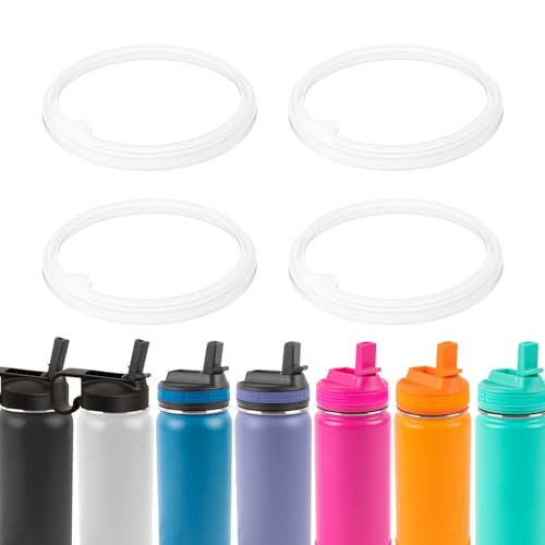 4 Pack Replacement Silicone Gaskets for Straw Lid Water Bottles