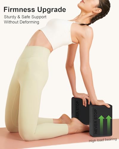 Yoga Blocks 2-Pack - High-Density EVA Foam, Non-Slip Surface, Grey