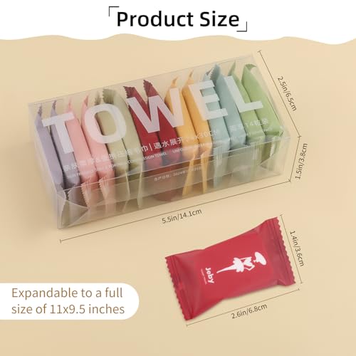 28 Count Compressed Towels - Reusable Portable Washcloths for Travel