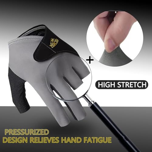 Breathable Snooker Billiard Gloves - Black, Large Size