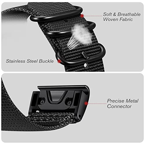 Garmin Fenix Compatible Band - 51mm/7X/6X/6X Pro - Black