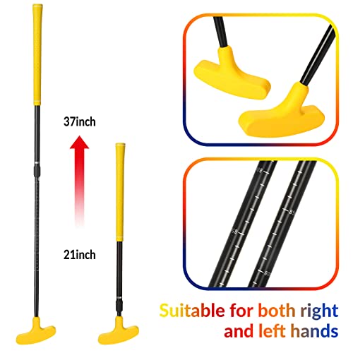 Adjustable Golf Putter Set for Kids - 4 Pack with Balls, Multicolor