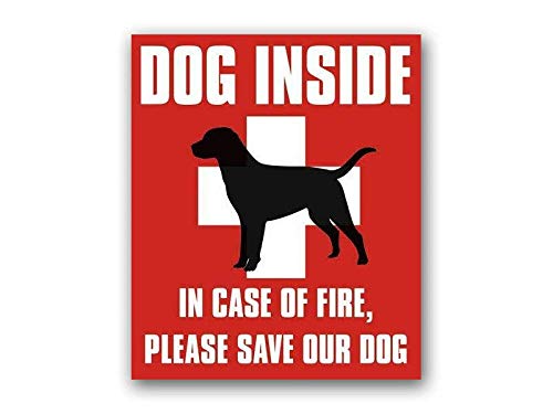 Fire Alert Dog Sticker - Save Our Dog Emergency Decal 3x4