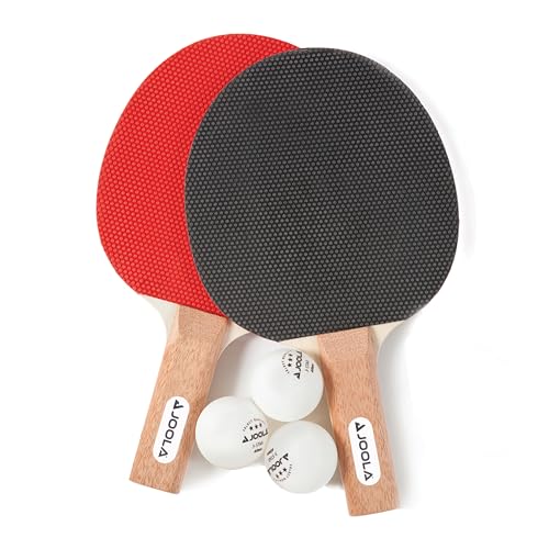 Table Tennis Paddle Set - 2 Hardbat Paddles & 3 Balls