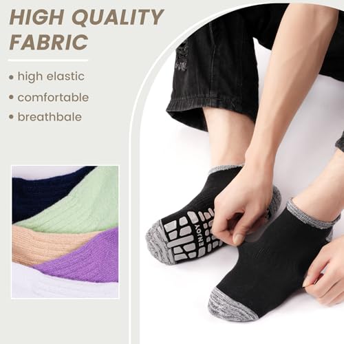 Non-Slip Grippy Socks - 3 Pairs for Yoga & Pilates - Size 7-9 Black