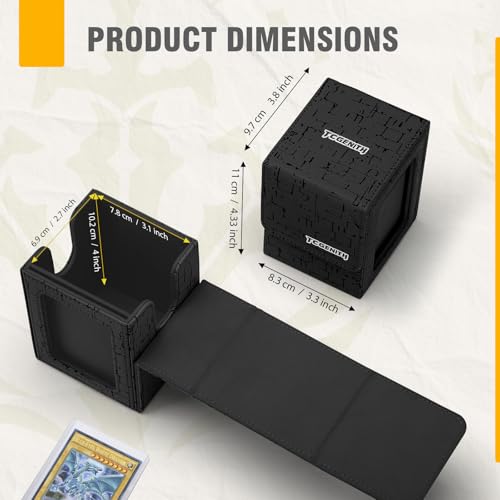 MTG Commander Deck Box with Display Window - 100+ Double-Sleeved Card Capacity, PU Leather, Magnetic Closure