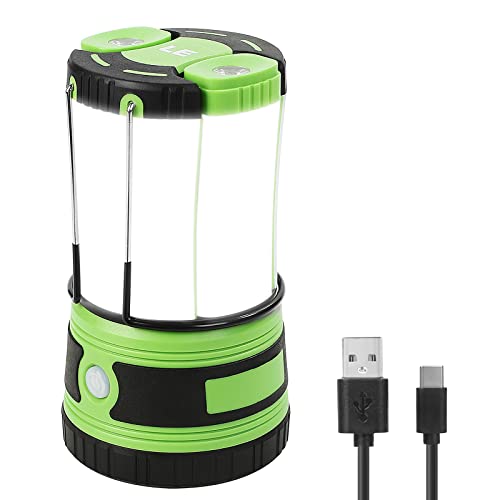 Lepro LED Camping Lantern Rechargeable or Battery Powered, 1000lm Camping Light with Detachable Flashlights Combo, 4 Modes, Portable Outdoor Lantern for Hiking, Hurricane Emergency, Fishing