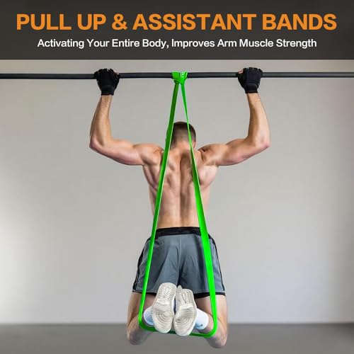 Qultivo Resistance Bands Set with Pull-Up Assistance - Blue, Green, Red, Orange, Yellow