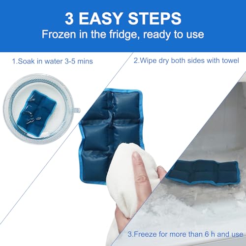 Blobuste Reusable Ice Packs for Lunch Boxes, 4 Pack Slim & Leak-Resistant
