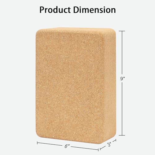 Cork Yoga Block - Eco-Friendly 9"x6"x3" Yoga Accessory