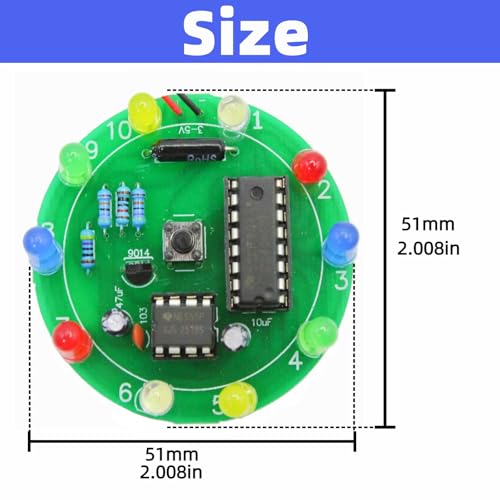 2PCS Soldering Practice Kit CD4017 NE555 DIY Lucky Wheel LED Light Circuit Board Solder Project for Electronics Beginners to Learn and Training