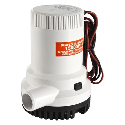 SEAFLO 1500 GPH Bilge Pump 12V Marine Submersible Pump with Anti-Airlock