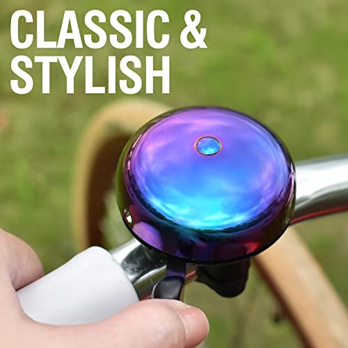MARQUE Oil Slick Bicycle Bell for Adults & Kids Loud Crisp Ding Cycling Accessory