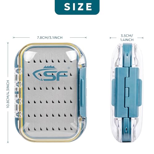 Waterproof Double Sided Fly Box for Fishing - 4.2"L x 3.1"W x 1.4"H