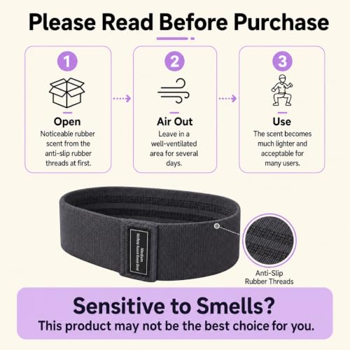 Fabric Resistance Bands for Home Fitness - Heavy Resistance - Black