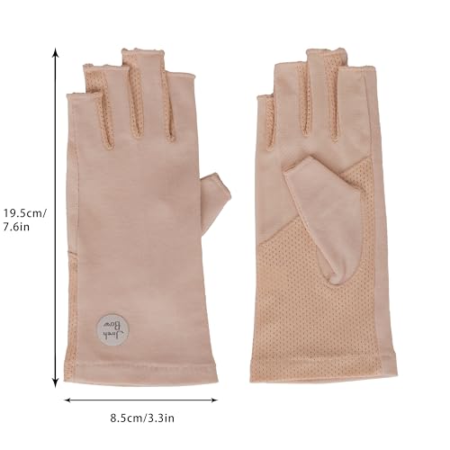 Women's UV Protection Fingerless Driving Gloves - Ice Silk - Pink