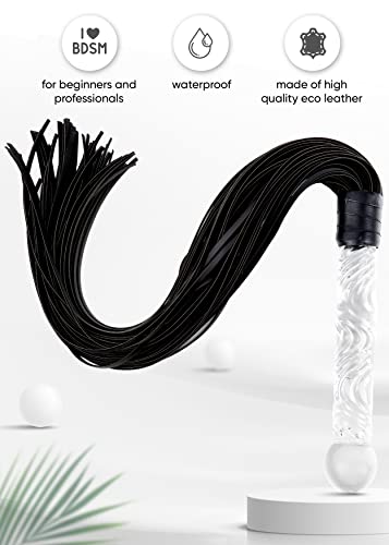 VFOX Faux Leather Whip for Cosplay and Costume Fun, 27.5" Light Riding Accessory
