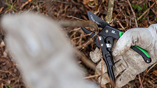 Hooyman Ratchet Pruner - Heavy Duty Steel Loppers & Garden Shears with No-Slip Handles