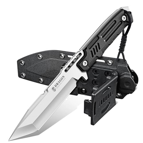 Dragon Creek Silver Fixed Blade Knife - Outdoor Survival & Camping Tool