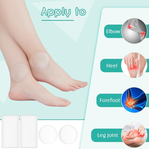 Sotiff 4 Pcs Ankle Gel Pads for Skates and Hockey - Rectangular & Round
