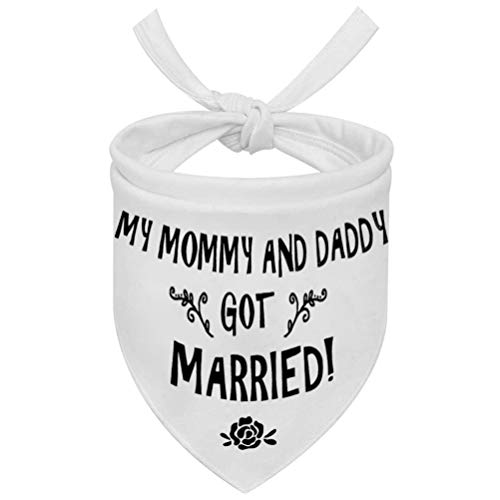 Wedding Dog Bandana - 28" White 'Got Married' Scarf for Pets
