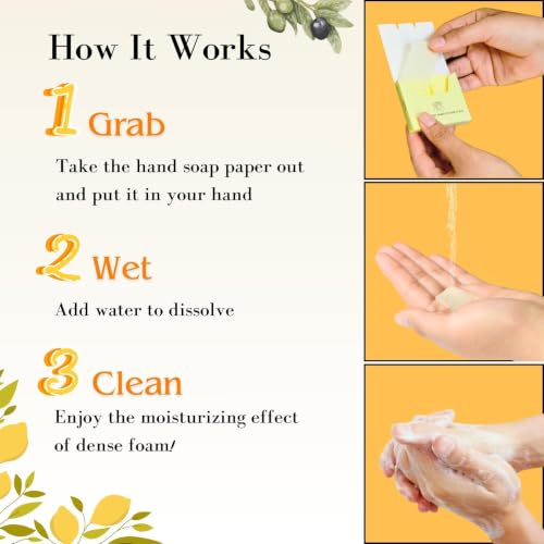 Paper Soap Sheets - 360 Pcs Variety in Lemon, Coconut & Blueberry Scents