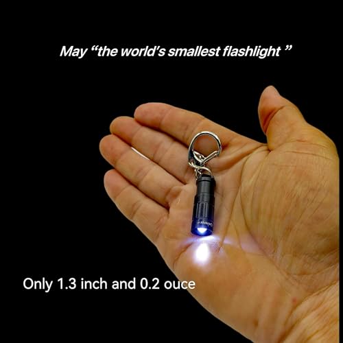 Mini Keychain Flashlight - Black, Ultra Bright EDC Light