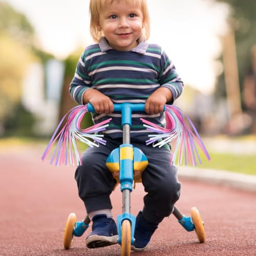 Bicycle Handlebar Streamers - Pink & Purple Polyester Ribbons