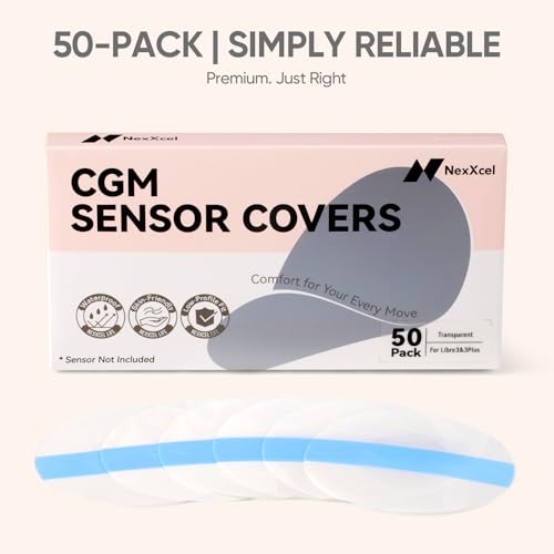 50pk Waterproof Sensor Covers for Freestyle Libre 3 & 3 Plus - Clear Film