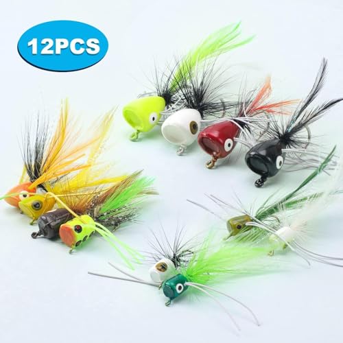 Fly Fishing Poppers Flies, Popper Flies Kit for Trout