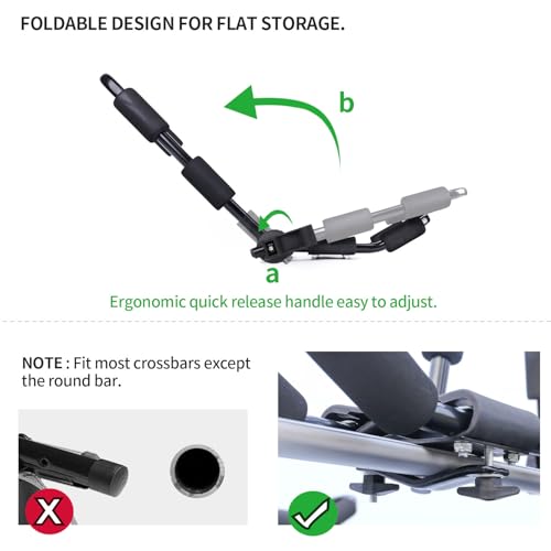 Folding Kayak Roof Rack - Large J Bar for 2 Kayaks, 150 lbs Capacity