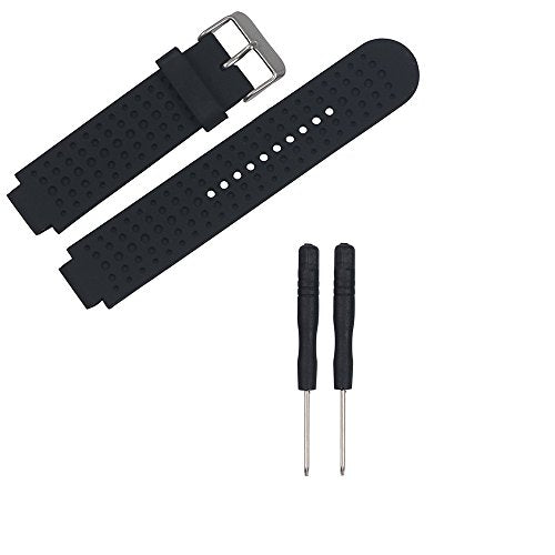 Replacement Band for Garmin Forerunner 25 - L-Black Silicone Sport Strap