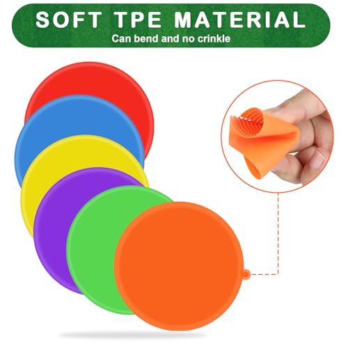 24 Pcs Poly Spot Markers - Non-Slip Rubber Floor Dots for Agility Training