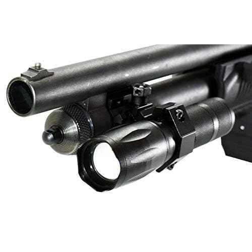 Trinity 1000 Lumen led Flashlight for mossberg 500 Pump Home Defense Tactical Hunting Optics Aluminum Black Picatinny Weaver Mounted Adapter Single Rail Mount.