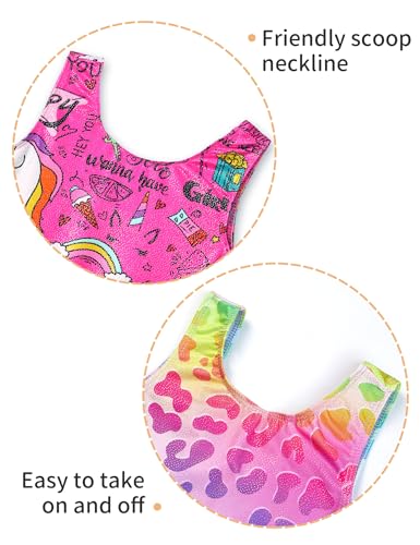 Sparkly Sleeveless Leotards for Girls - 2 Pack Unitards