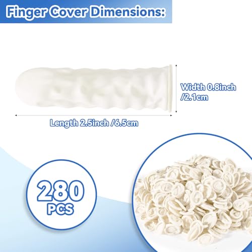 280PCS Disposable Rubber Finger Cots - Protective Finger Sleeves