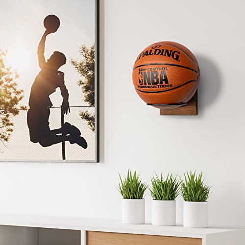 Wall-Mounted Ball Holder for Basketball, Football, Soccer, Volleyball