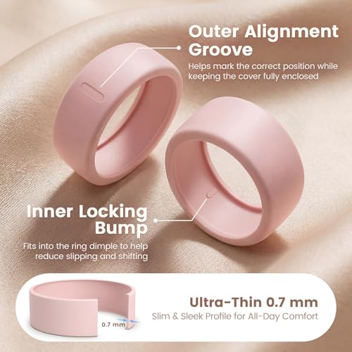 Silicone Smart Ring Protective Cover - Black, Size M for 11-13