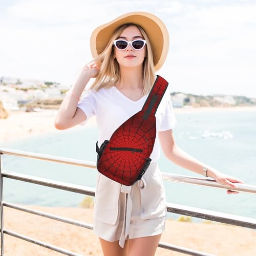 YOZIRIBO Spider Web Crossbody Sling Bag for Men Women Boys Girls Travel Hiking