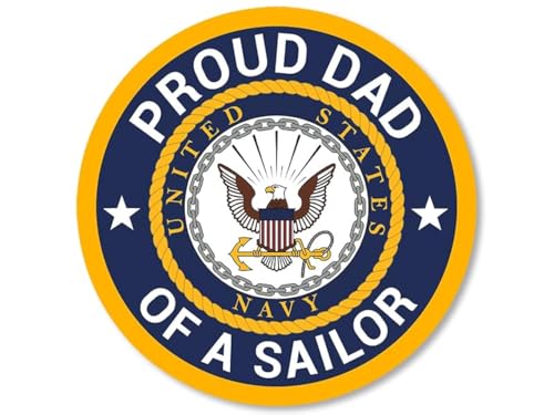 Proud Dad of a Sailor Vinyl Decal - 3 Inch Weather Resistant