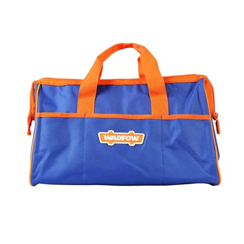 WTG3A16 16-inch Tool Bag,Multi-Pockets Tool bag with Waterproof Material and Wide Mouth Design,for Professional and Daily Use,Blue and Orange