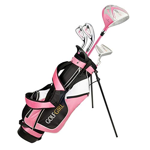 Junior Girls Golf Set V3 - Pink Clubs & Bag for Ages 4-7